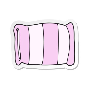 etiket bir karikatür yastık