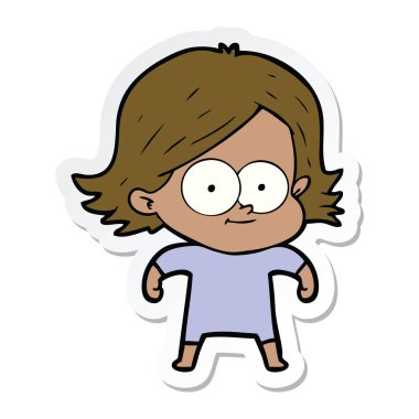 bir mutlu çizgi film kız etiketi