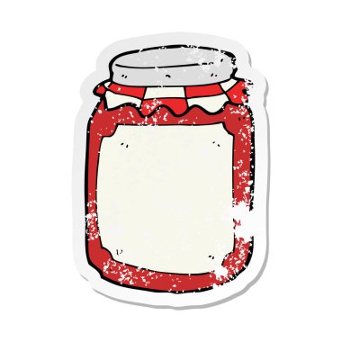 koru bir karikatür kavanoz Retro sıkıntılı etiket