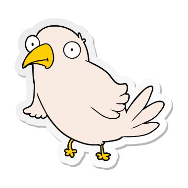 bir karikatür kuş sıkıntılı etiket