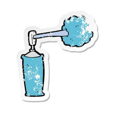 Retro sıkıntılı etiket bir karikatür sprey olabilir