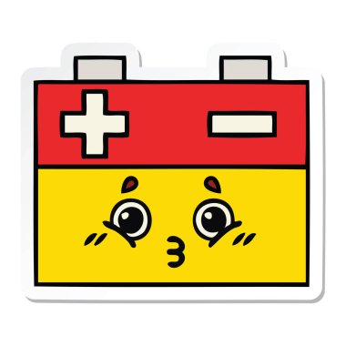 sevimli çizgi akü etiket