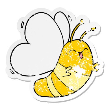 komik karikatür kelebek sıkıntılı etiket