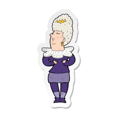 bir çizgi film aristokrat kadının etiket