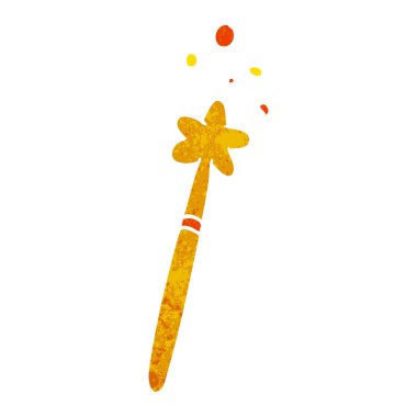 elle çizilmiş retro karikatür doodle bir sihirli değnek