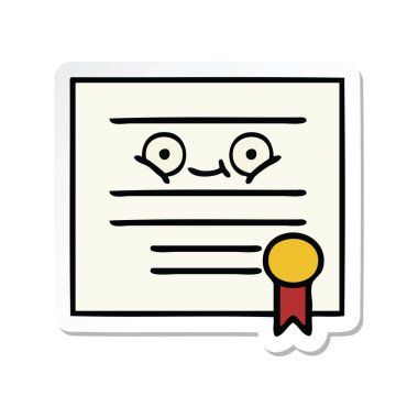 sevimli çizgi mezuniyet diploma etiket