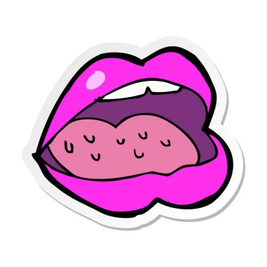 etiket bir karikatür açık ağız