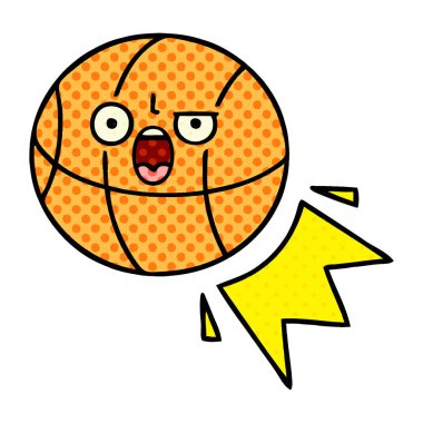 çizgi roman tarzı karikatür bir basketbol