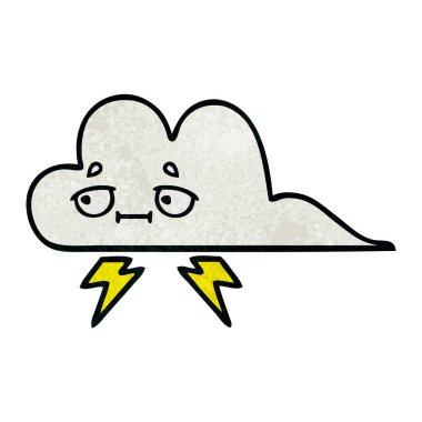 Retro grunge doku çizgi film thunder bulut