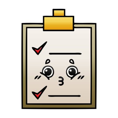 Degrade gölgeli karikatür bir kontrol listesi