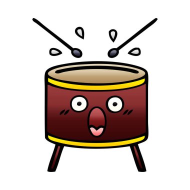 Degrade gölgeli karikatür bir davul