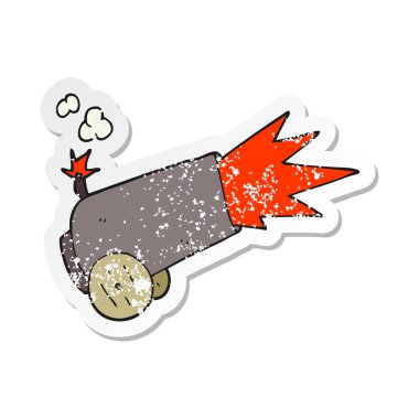 ateş bir karikatür top Retro sıkıntılı etiket