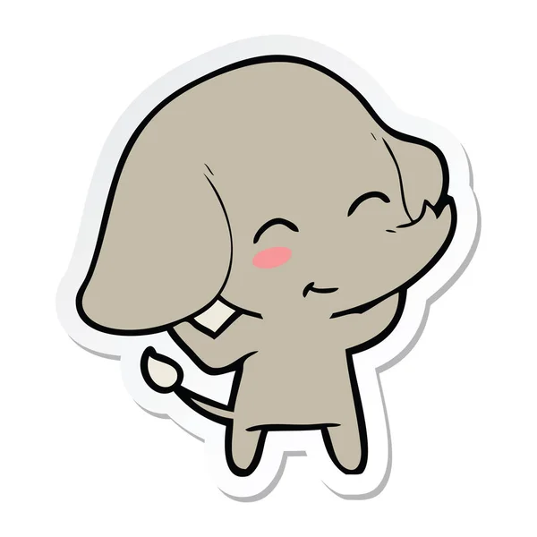 Pegatina Elefante Dibujos Animados Lindo — Vector de stock