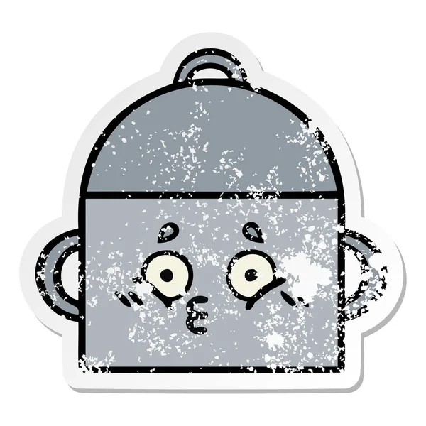 tencereye bir sevimli çizgi sıkıntılı etiket