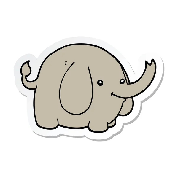 Aufkleber Eines Cartoon Elefanten — Stockvektor