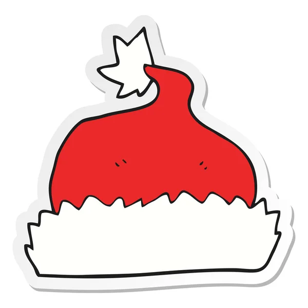 Sticker Van Een Cartoon Kerstmuts — Stockvector