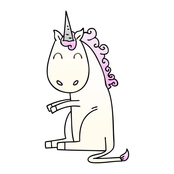 Eccentrico gradiente ombreggiato cartone animato unicorno — Vettoriale Stock