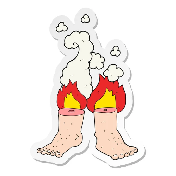 Наклейка из мультфильма о спонтанном сгорании человека — стоковый вектор
