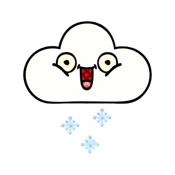 Historieta Estilo Cómic Una Nube Nieve — Vector de stock