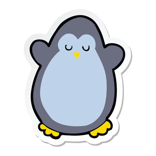 Etiqueta de um pinguim de desenho animado — Vetor de Stock