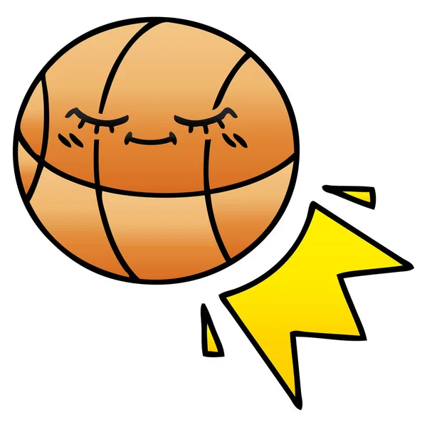 Gradient Schattierte Karikatur Eines Basketballs — Stockvektor