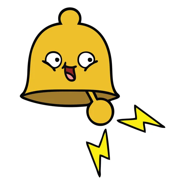 Mignon dessin animé sonnerie cloche — Image vectorielle