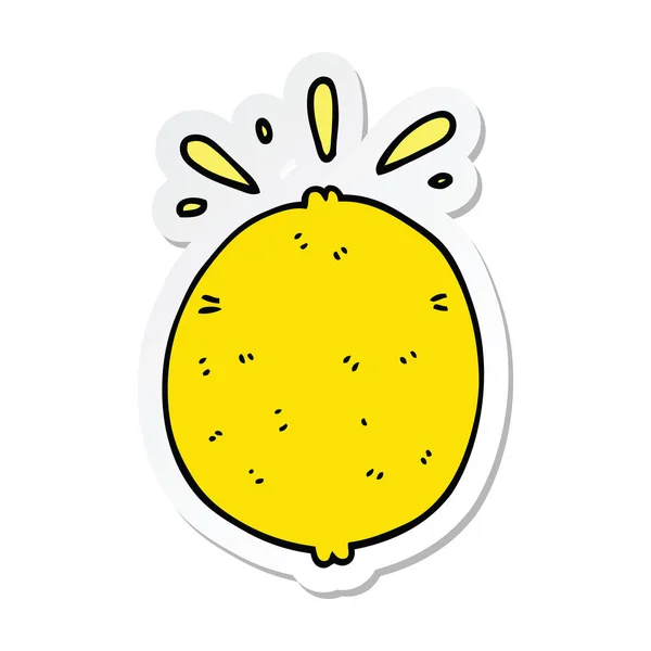 Sticker voor een tekenfilm lemon — Stockvector