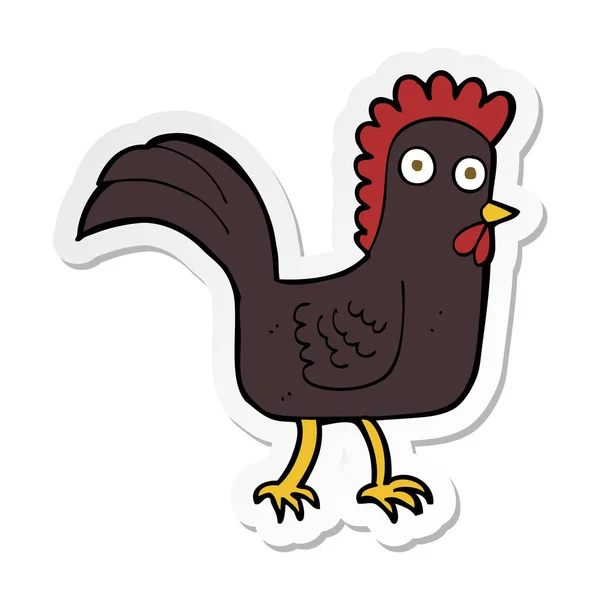 Sticker of a cartoon chicken — Stock Vector