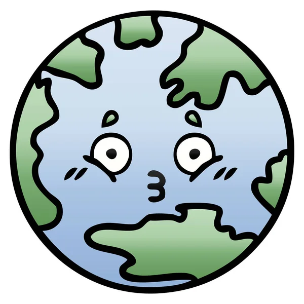 Gradient shaded cartoon planet earth — стоковый вектор