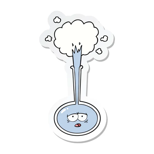 Sticker Cartoon Tired Science Experiment — Stock Vector