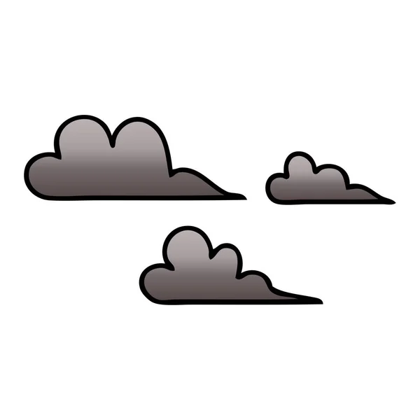 Gradiente Sombreado Dibujos Animados Una Nube Tormenta — Vector de stock