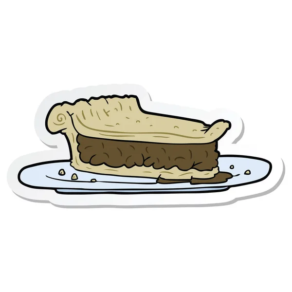 Sticker Cartoon Meat Pie — Stock Vector