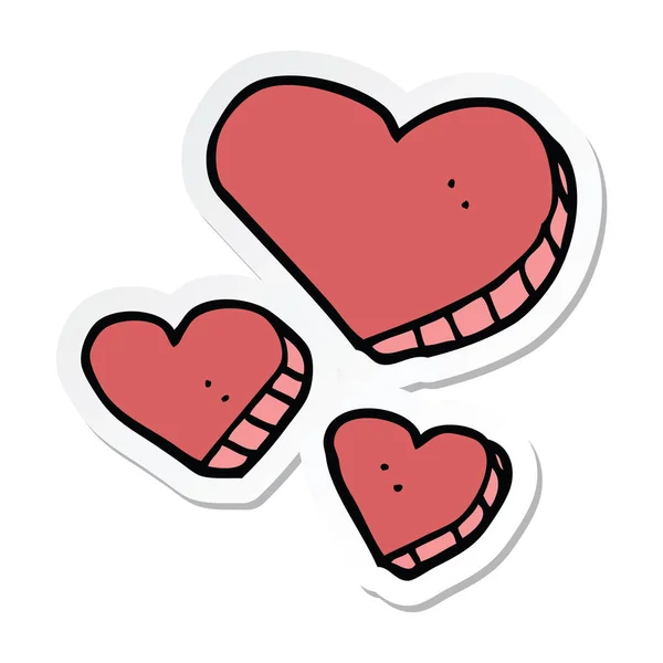 Pegatina Corazón Amor Dibujos Animados — Vector de stock
