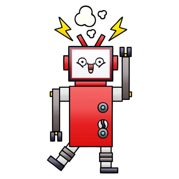 Gradiente sombreado robot de dibujos animados — Vector de stock