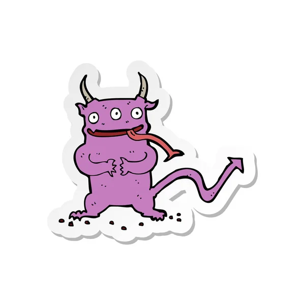 Sticker van een cartoon weinig demon — Stockvector