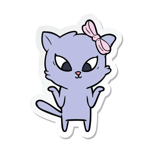 Pegatina Gato Dibujos Animados — Vector de stock