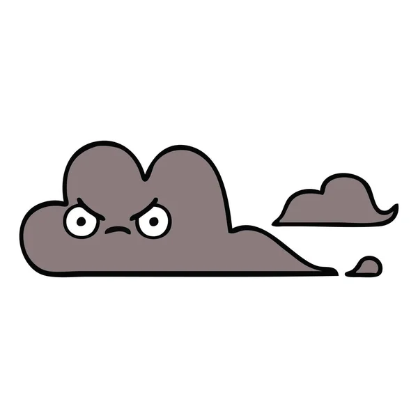 Linda nube de tormenta de dibujos animados — Vector de stock