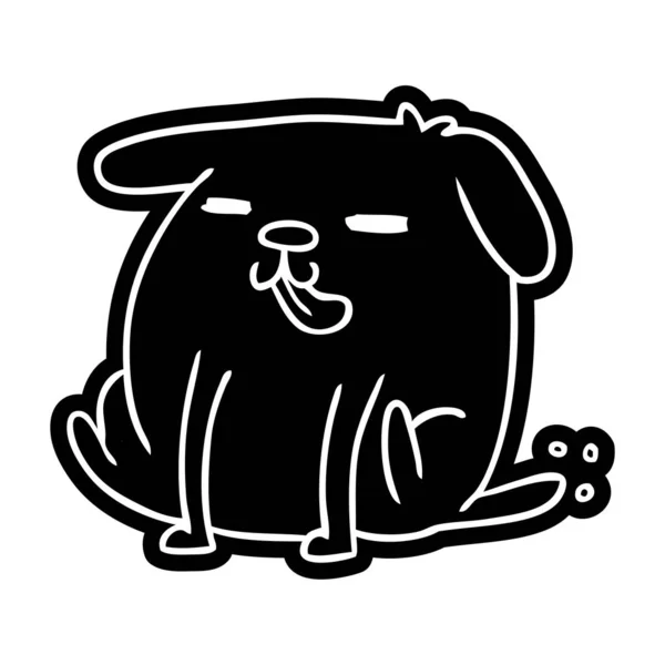 Cartoon Icon Kawaii Cute Dog — Stock Vector