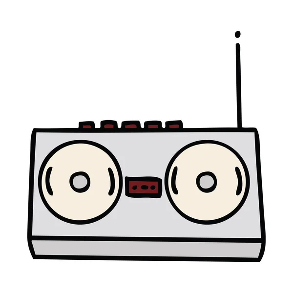 Desenho Animado Bonito Rádio Retro — Vetor de Stock