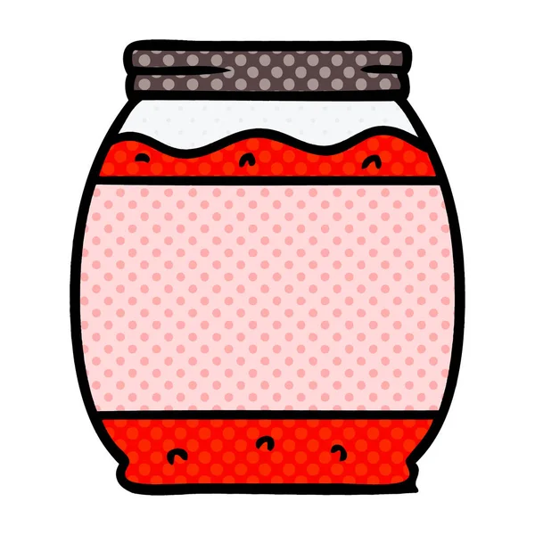 草莓果酱的卡通涂鸦 — 图库矢量图片