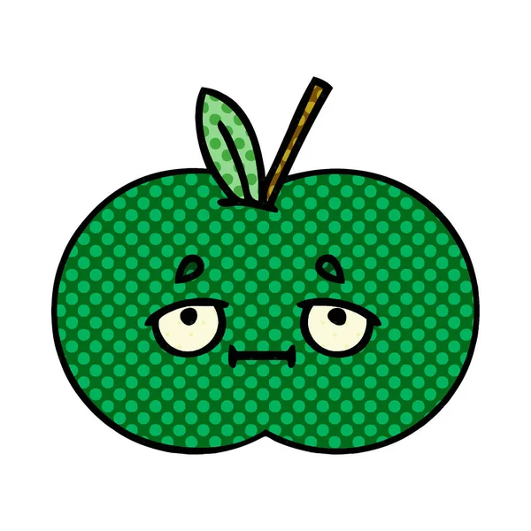 Historieta Estilo Cómic Una Manzana Jugosa — Vector de stock