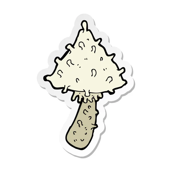 Aufkleber Eines Cartoon Seltsamen Pilzes — Stockvektor