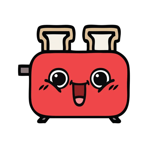 Cute cartoon of a toaster — Stock Vector