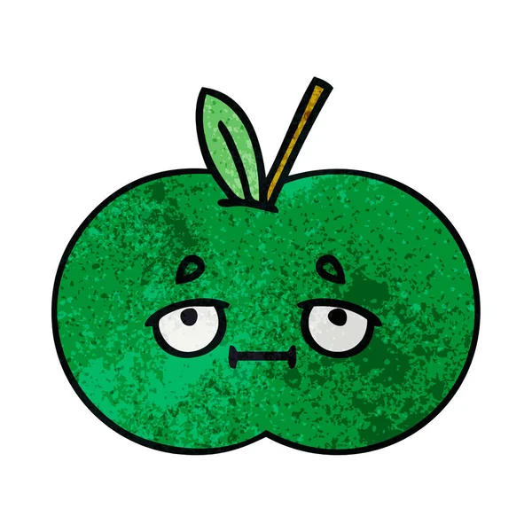 ジューシーなリンゴのレトロなグランジ テクスチャ漫画 — ストックベクタ