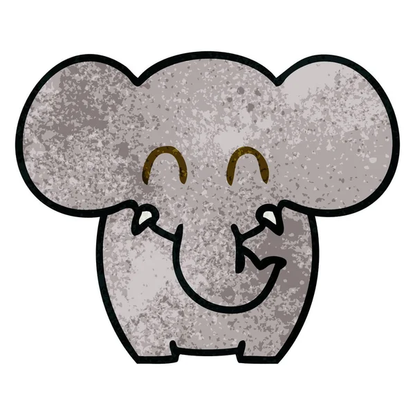 Hand Getekend Eigenzinnige Cartoon Olifant — Stockvector