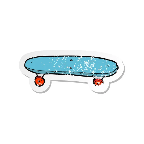 Retro Adesivo Angosciato Cartone Animato Skateboard — Vettoriale Stock