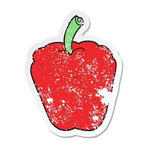 Retro Distressed Sticker Cartoon Pepper — Stock Vector