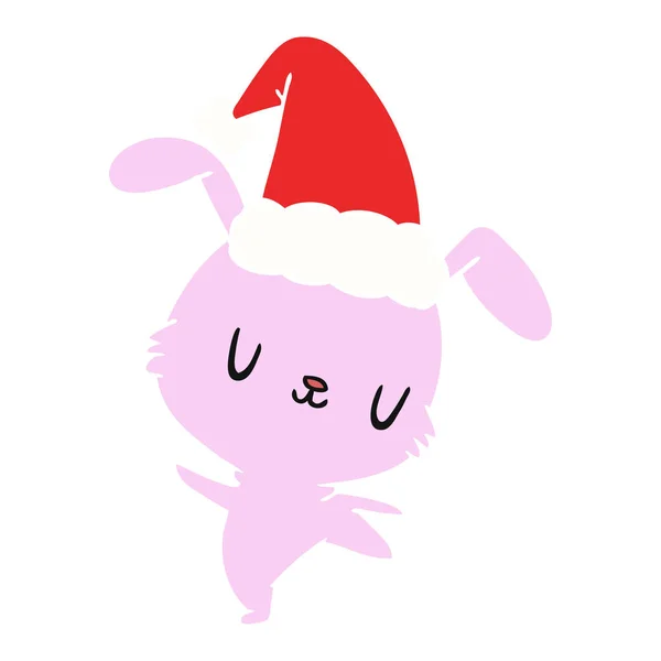 Dessin animé de Noël de lapin kawaii — Image vectorielle