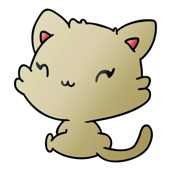 Gradient cartoon of cute kawaii kitten — Stock Vector
