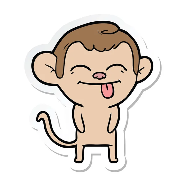 面白い漫画猿のステッカー — ストックベクタ